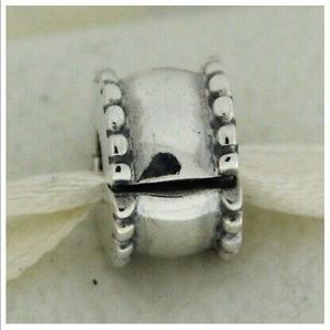 Authentic Pandora Beveled Edge Clip Lock BeadCharm